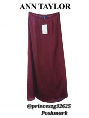 𝐀𝐍𝐍 𝐓𝐀𝐘𝐋𝐎𝐑 Women's Silk Skirt Magenta (Size 6)